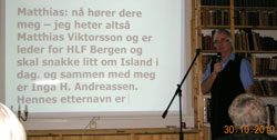 Leder er igang med foredraget